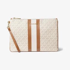 迈克高仕/Michael Kors 大号徽标条纹拉链小包 32T9GF9M3B-1546