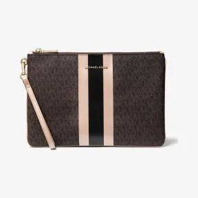 迈克高仕/Michael Kors 大号徽标条纹拉链小包 32T9GF9M3B-2170