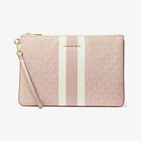 迈克高仕/Michael Kors 大号徽标条纹拉链小包 32T9GF9M3B-2618