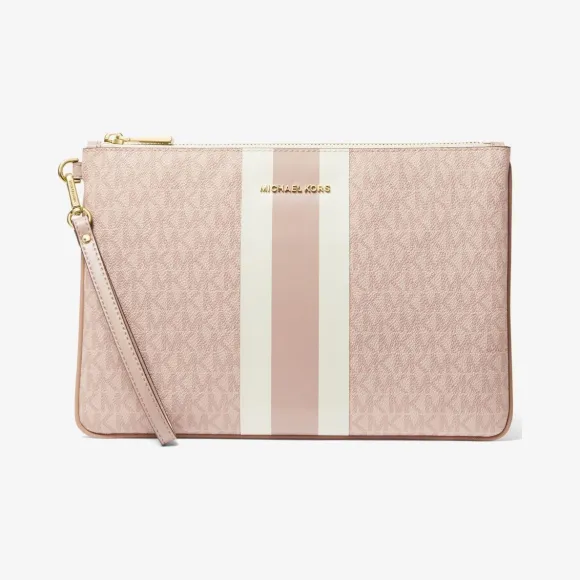 迈克高仕/Michael Kors 大号徽标条纹拉链小包 32T9GF9M3B-2618