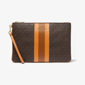 迈克高仕/Michael Kors 大号徽标条纹拉链小包 32T9GF9M3B-2728