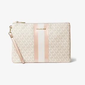 迈克高仕/Michael Kors 大号徽标条纹拉链小包 32T9GF9M3B-7988