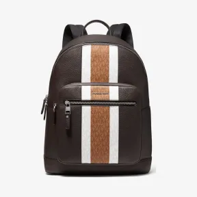 迈克高仕/Michael Kors Hudson 鹅卵石皮革和徽标条纹背包 33F1LHDB8L-0200