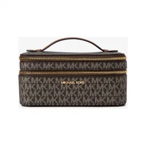 迈克高仕/Michael Kors Jet Set Travel 大号老花拉链包  深棕/金色 拉链包 35F2GTVU9V790