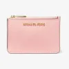 迈克高仕/Michael Kors  樱花粉 Jet Set Travel 短款皮质钱夹