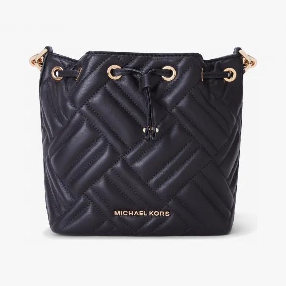 迈克高仕/Michael Kors  黑色 Peyton 超小号皮质水桶包