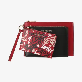 迈克高仕/Michael Kors  深红色/黑色/多色 腕包手拿包零钱包三件套
