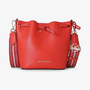 迈克高仕/Michael Kors  橘红色 Eden 超小号皮质水桶包