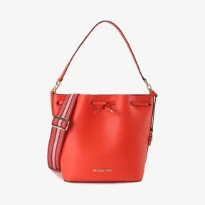 迈克高仕/Michael Kors  橘红色 Eden 中号皮质水桶包