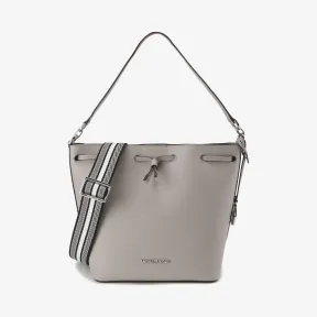 迈克高仕/Michael Kors  珠光灰 Eden 中号皮质水桶包