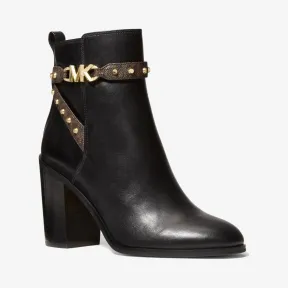 迈克高仕/Michael Kors Farrah 皮革和铆钉徽标靴子 40F1FHHE1L-0001