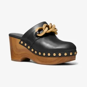 迈克高仕/Michael Kors Scarlett 缀饰皮革厚底木屐 40R2SCMP1L-0001