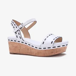 迈克高仕/Michael Kors Fallon 皮质厚底凉鞋 40S7FAFA3L089