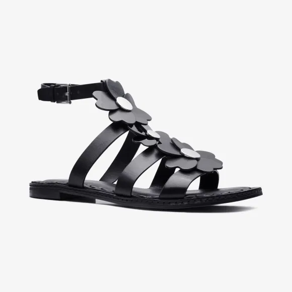 迈克高仕/Michael Kors Kit 花朵装饰皮质平跟凉鞋 40S7KIFA4L001