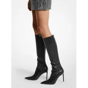 迈克高仕/Michael Kors Tatjana 皮质高跟长靴 女士 黑色 长靴 46F2TRHB1L001