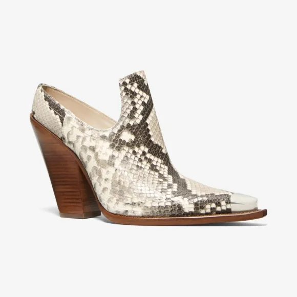 迈克高仕/Michael Kors Kory 蟒蛇纹压纹皮革穆勒鞋 46T0KOHP1E-0121