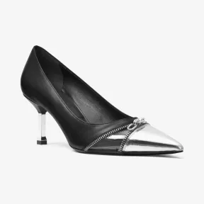 迈克高仕/Michael Kors Brooke Runway 皮质拼接中跟鞋 46T7BRMP2L057