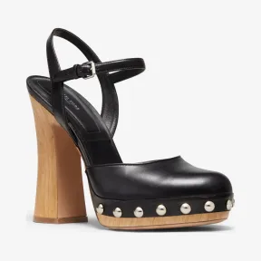 迈克高仕/Michael Kors Gail 小牛皮玛丽珍木屐 46T9GAHP1L-0001