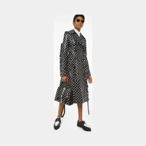 迈克高仕/Michael Kors Polka Dot Plong 皮革荷叶边风衣 502BKQ804-0018