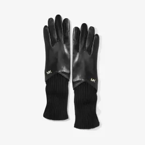 迈克高仕/Michael Kors 皮革和羊毛手套 538714-0001