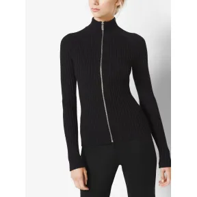 迈克高仕/Michael Kors 罗纹美丽奴羊毛拉链毛衣 621ARH974790