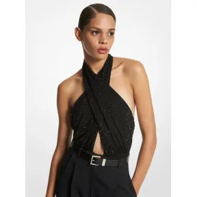 迈克高仕/Michael Kors 挂脖收腰连体衣 女士 黑色 连体衣 BW495F0024001