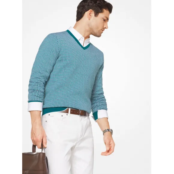 迈克高仕/Michael Kors 插肩袖 V 领棉质套衫 CU76K7M1LE382