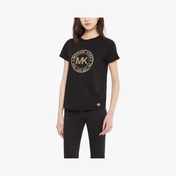 迈克高仕/Michael Kors  黑色 MK Logo 运动短袖