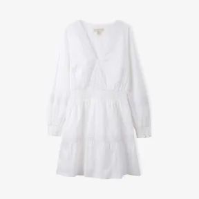 迈克高仕/Michael Kors  白色 V 领蕾丝中长裙