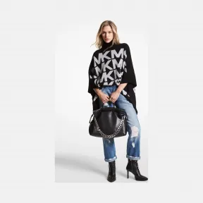 迈克高仕/Michael Kors 徽标美利奴羊毛混纺斗篷 MF16073CSN-0001