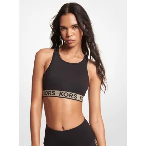 迈克高仕/Michael Kors 条纹 Logo 运动内衣 女士 黑色/金色 内衣 MF250UB1RE098