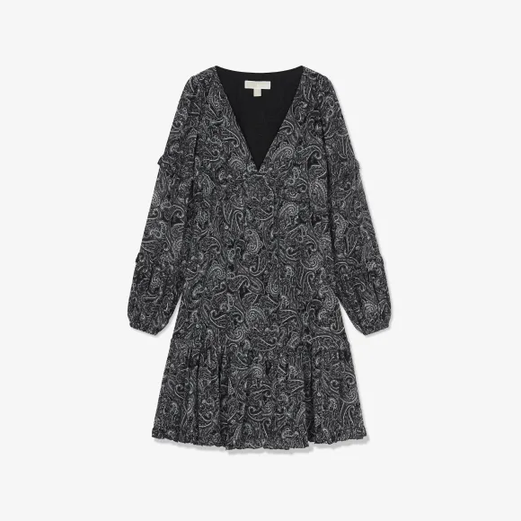 迈克高仕/Michael Kors长袖佩斯利印花迷你裙 MF2806Y6RT022