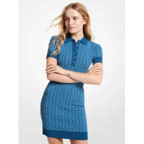 迈克高仕/Michael Kors Logo 短袖印花迷你裙 女士 湖蓝色 迷你裙 MF281EC6ZZ414