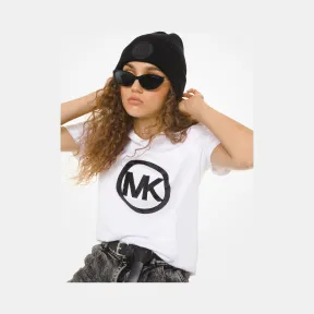 迈克高仕/Michael Kors 女士 MK 字母装饰短袖 T 恤 MF95MCK97J100