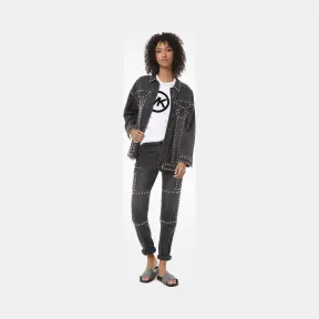 迈克高仕/Michael Kors 女士 铆钉装饰休闲牛仔裤 MF99CT17GM018