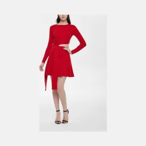 迈克高仕/Michael Kors 女士 绯红色 圆领长袖修身毛衣