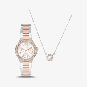 迈克高仕/Michael Kors 迷你 Camille Pav 两色手表和项链礼品套装 MK1054SET-0991