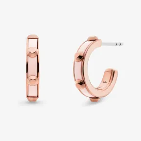 迈克高仕/Michael Kors 铆钉镀玫瑰金醋酸酯圈形耳环 MKJ7552-0622