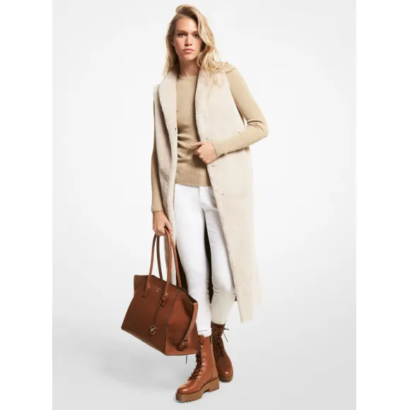 迈克高仕/Michael Kors 拼色剪羊毛和梭织马甲 MMK10276-8978