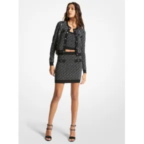 迈克高仕/Michael Kors 印花 Logo 迷你裙 女士 黑色/白色 迷你裙 MR370805KZ048