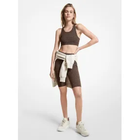 迈克高仕/Michael Kors 徽标尼龙混纺 Racerback 运动文胸 MS150BM2S7-0201