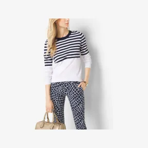 迈克高仕/Michael Kors 中袖圆领拼接设计针织衫 MS76N8W4VG456