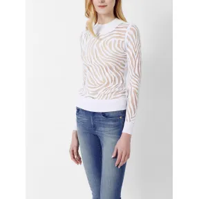 迈克高仕/Michael Kors 长袖圆领斑马纹针织衫 MS76NA166G001