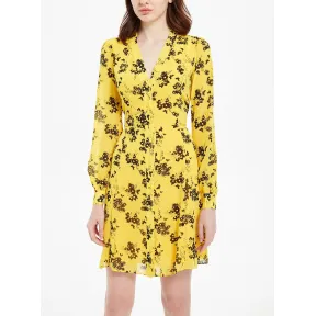 迈克高仕/Michael Kors V 领印花长袖连衣裙 MS98XXSBCX721