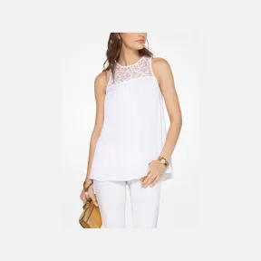 迈克高仕/Michael Kors 无袖圆领蕾丝镂空针织衫 MU74L6Y6PK100