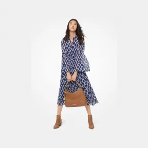 迈克高仕/Michael Kors 印花喇叭袖连衣裙 MU98WXUC1Z998