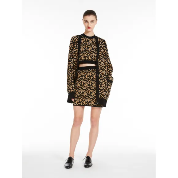 麦丝玛拉/Max Mara [Tenna] 粘胶提花针织上衣 1366064106007