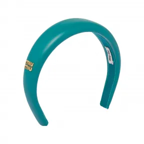 缪缪/Miu Miu 孔雀蓝 软羊革发箍 5IH025-038-F0363