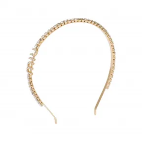 缪缪/Miu Miu 金色/水晶色 仿水晶硬质发箍 5JH081-2DNC-F0NXA