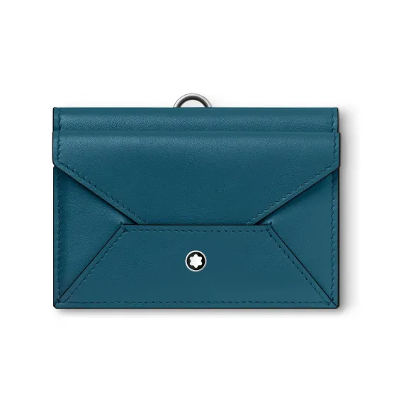 万宝龙/Montblanc MB131258-全新万宝龙软皮系列4卡位卡片夹 湖水蓝
